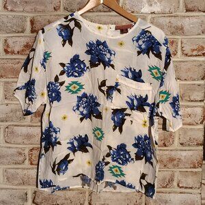 Worthington Womens Floral/Aztec Top - Size 16